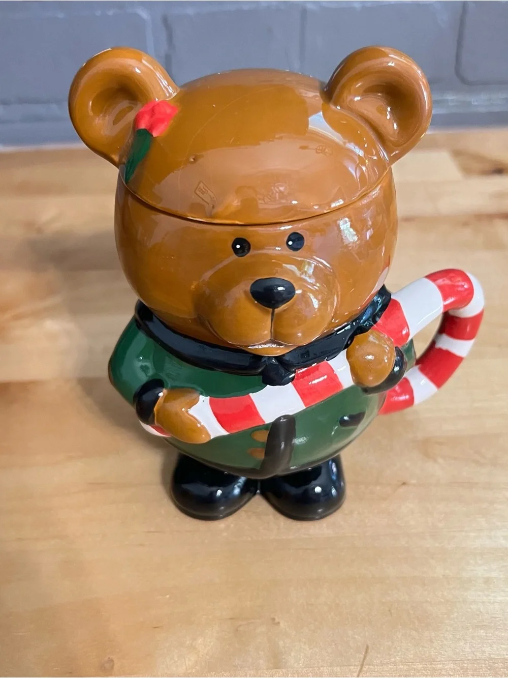 Christmas Teddy Bear Mug With Lid  and  Small Decorative  Reindeer Teapot Bundle